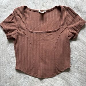 Coral Square Neck Top